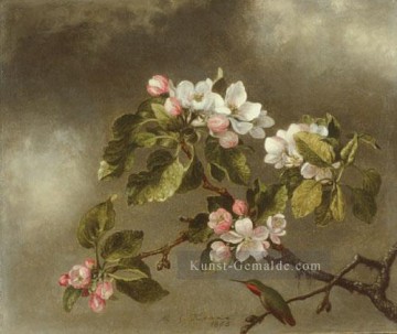 Hummingbird Kunst - Hummingbird Und Apple Blüten romantische Blume Martin Johnson Heade